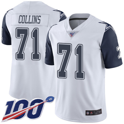 Men Dallas Cowboys Limited White La el Collins 71 100th Season Rush Vapor Untouchable NFL Jersey